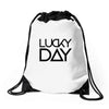 lucky day Drawstring Bags