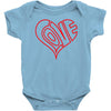 love heart outline valentine's day Baby Onesie