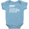 definition of a geek Baby Onesie
