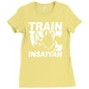 silver edition train insaiyan dragonball z insane bodybuilding goku Ladies Fitted T-Shirt