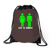 life is simple funny Drawstring Bags