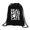 real men love cats (4) Drawstring Bags