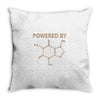 Powered By Caffeine Molecule Throw Pillow