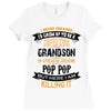 Super Cool Grandson Of A Freaking Awesome Pop Pop Ladies Fitted T-Shirt