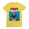 Jaws Parody Paws Ladies Fitted T-Shirt