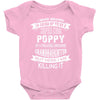 Super Cool Poppy Of A Freaking Awesome Granddaughter Baby Onesie
