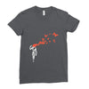 banksy headshot butterfly Ladies Fitted T-Shirt