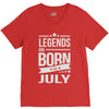 legends are born in july V-Neck Tee