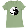 yin yang cat Ladies Fitted T-Shirt