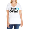Bun in the Oven with Heart Baby Boy Ladies Curvy T-Shirt