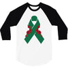 liver ribbon and rose 3/4 Sleeve Shirt