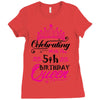Celebrating With the 5th Birthday Queen Ladies Fitted T-Shirt