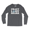 crazy lady shark Long Sleeve Shirts