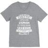 Super Cool Stepmom Of A Freaking Awesome Grandson V-Neck Tee