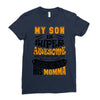 My Son Is Super Awesome His Momma Ladies Fitted T-Shirt