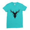 deer head vector Ladies Fitted T-Shirt