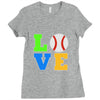 love baseball neon rhinestuds Ladies Fitted T-Shirt