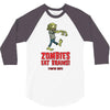 zombies eat brains 3/4 Sleeve Shirt