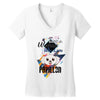 who loves papillon Women's V-Neck T-Shirt
