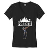 fortnite dab (white) Women's V-Neck T-Shirt