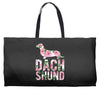 dachshund floral Weekender Totes