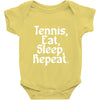 tennis eat sleep repeat Baby Onesie