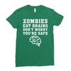 Zombies Eat Brains Dont Worry You Are Safe Ladies Fitted T-Shirt