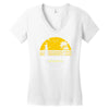 amity island jaws inspired movie shark printed Women's V-Neck T-Shirt