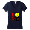 love softball Women's V-Neck T-Shirt