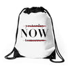 Yesterday Now Tomorrow Drawstring Bags