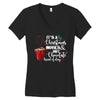 it's a christmas movies and hot chocolate kind of day Women's V-Neck T-Shirt