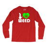 i love weed fun Long Sleeve Shirts