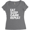 eat sleep game repeat Women's Triblend Scoop T-shirt