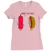 what up dog ketchup hot dog Ladies Fitted T-Shirt