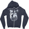 round neck dog wolf Zipper Hoodie