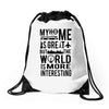 verified traveller tee Drawstring Bags