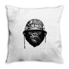 gorrila head military smoke Throw Pillow