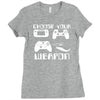 choose your weapon gamer finny retro Ladies Fitted T-Shirt