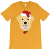 golden retriever dog with red santa's hat T-Shirt