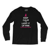 Keep Calm And Light It Up Pink (For Breast Cancer Awareness) Long Sleeve Shirts