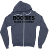 boobies make me smile Zipper Hoodie
