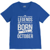 legends are born in october V-Neck Tee