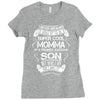 Super Cool Momma Of A Freaking Awesome Son Ladies Fitted T-Shirt