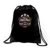 christmas happy new years Drawstring Bags