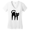 cat black Women's V-Neck T-Shirt
