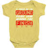 please drag across the finish line Baby Onesie