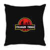 Jurassic Park Parody Stranger Things Throw Pillow
