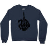 middle finger skeleton bone skull grafitti art Crewneck Sweatshirt