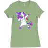 dabbing unicorn Ladies Fitted T-Shirt