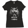 wolfs winter Ladies Fitted T-Shirt